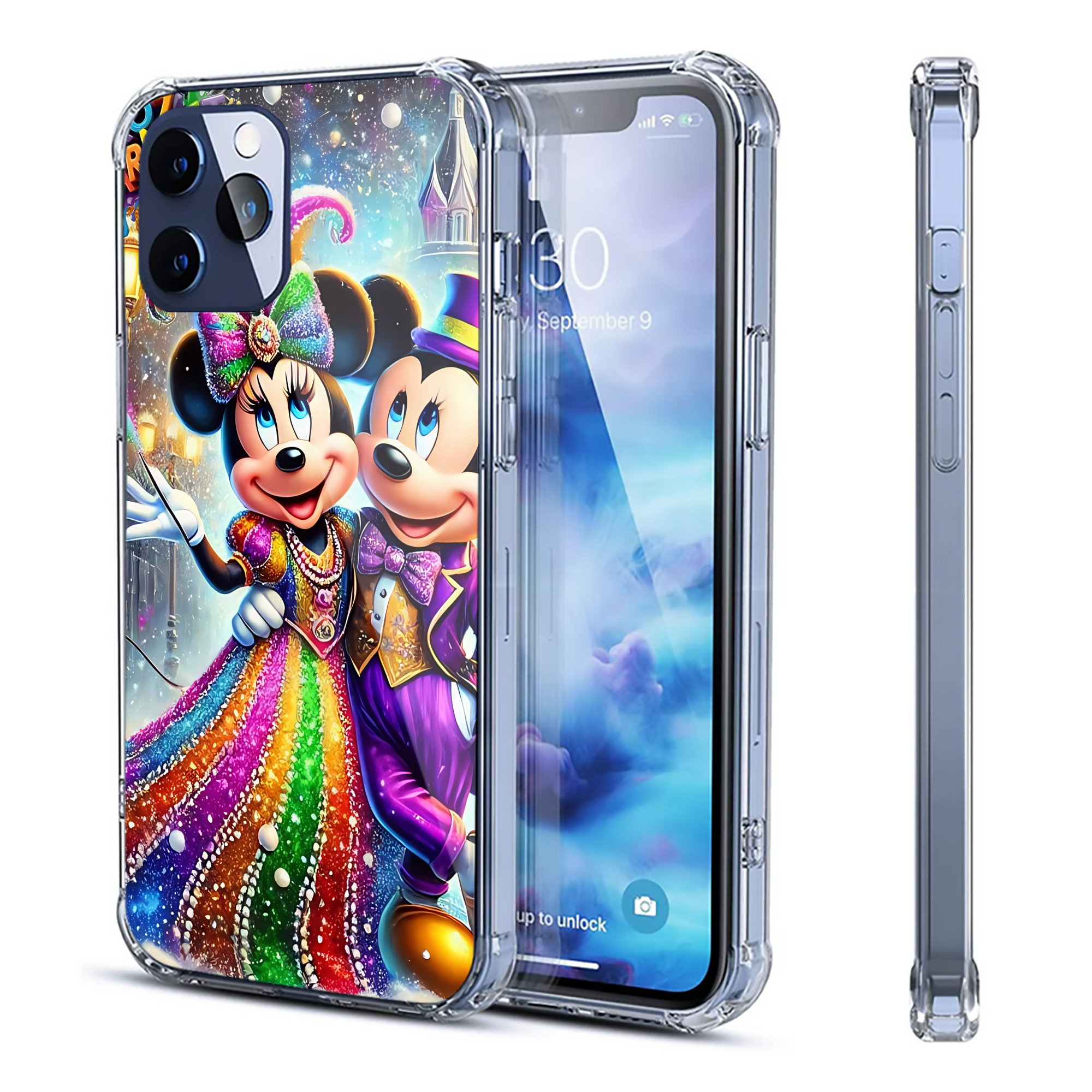（画像用） ミッキーマウス Mickey Mouse 【iPhone 12シリーズ対応】透明スマホケース（クリアソフトケース）